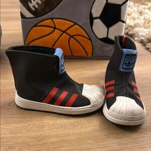 Adidas Kids Black and Red Shoes